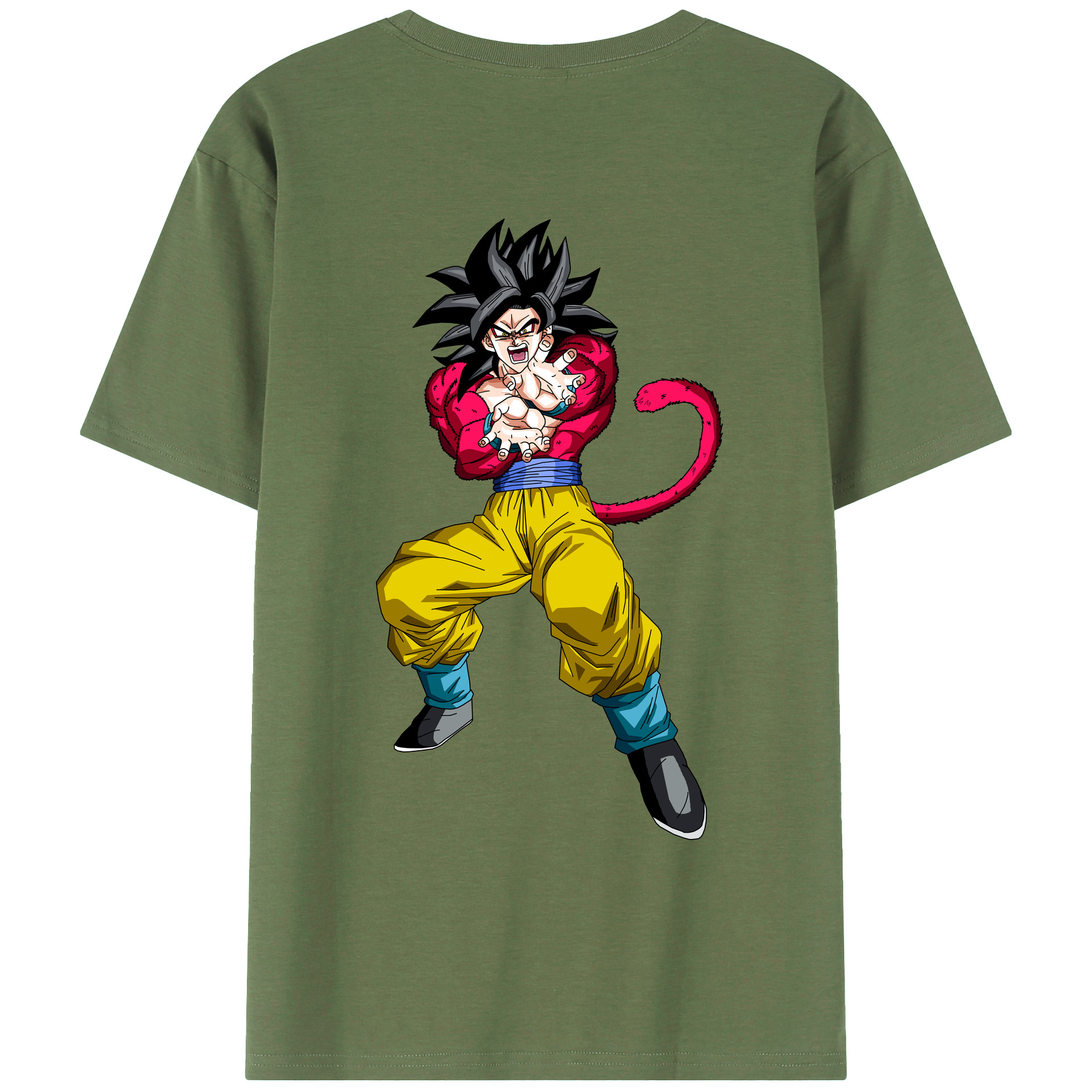（画像用） ドラゴンボール 孫悟空（そん ごくう）Son Goku カカロット DRAGON BALL Kakarotto 綿100％ メンズ半袖Tシャツ（バックプリント） 通気性